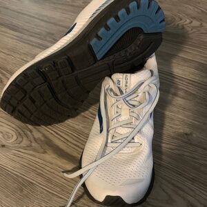 Brooks White and Blue Men's Athletic Running Shoes